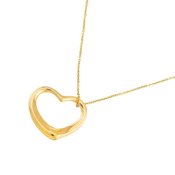 TIFFANY Jewelry - Tiffany & Co. Heart Necklace, 22mm wide, 40cm length, 18K Yellow Gold (750) O...